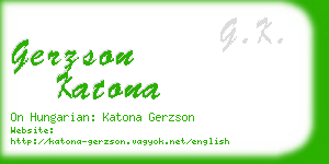 gerzson katona business card